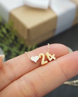 Personalized Number Necklace, Sports Jersey Number Necklace,Gold Necklace,Number Charm Necklace, Girl Gift for Sports Player,Sports Mom Gift