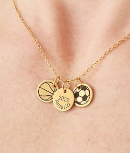 Personalized Sports Charm Necklace, Multi-Sport Mom Gift