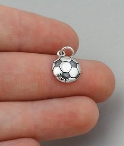 Sterling Silver Soccer Ball Charm - 10mm Sports Pendant