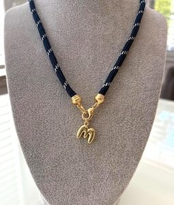 Paracord Necklace with Gold Initial or Charm. Lots of color options!