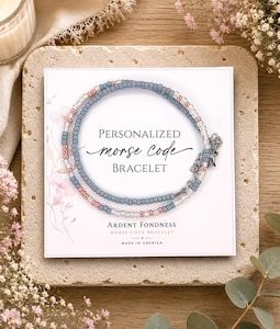 Custom Morse Code Bracelet Beaded Bracelet Stack Best Friend Gift Idea Personalized Gift for Her - Unique Jewelry Birthday Quote Lyric Gift